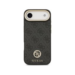 Funda para móvil Guess Air Carcasa Polipiel Negra Logo Strass Correa Ancha para iPhone Air