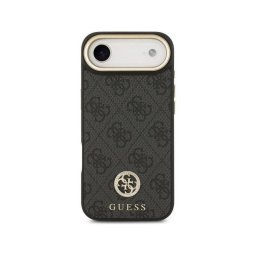 Funda para móvil Guess carcasa con correa ancha polipiel negra logo strass para iPhone Air