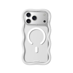 Youngkit Funda Para Iphone 17 Pro – Carcasa Magnética Dynamic Ii Transparente Blanco Wavy Silicone, Diseño Moderno Y Ajuste Preciso