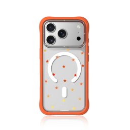 Youngkit Funda Para Iphone 17 Pro – Carcasa Transparente Magnética Ch Star Dot Naranja Orange Star, Diseño Estrella Y Ajuste Preciso