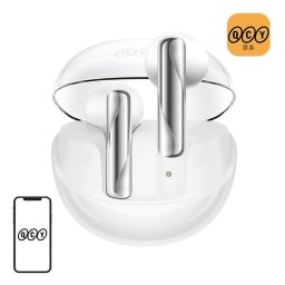 Auriculares QCY AilyBuds Clear T32 inalámbricos Bluetooth 5.3 con Cancelación de Ruido y carga rápida blancos