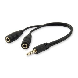 Divisor de Audio EQUIP 2x3.5mm a 3.5mm Negro