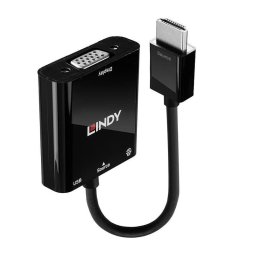 Adaptador de cable de vídeo Lindy 0,1 m HDMI a VGA con audio