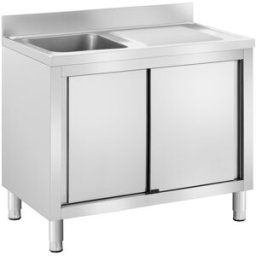 Fregadero de acero inoxidable - 1 cuba - Royal Catering - Acero inoxidable - 100 x 60 cm 10012142