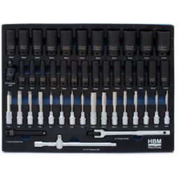 HBM Bandeja organizadora con set de vasos de impacto, set de puntas 45 piezas