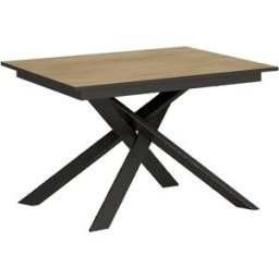 ITAMOBY Mesa extensible 90x120/180 cm Ganty Roble Nature - Canto antracita Estructura antracita