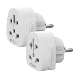 Adaptador universal de viaje Scape Travel 830 Schuko Tipo F compacto 250V 10A 2300W