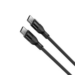Ksix Cable De Carga Y Datos, 1m, Usb-c A Usb-c, Carga Ultrarrápida 60w, Silicona, Puertos Aleación De Aluminio, Negro