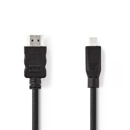 Cable HDMI Nedis CVGB34700BK20 2 m alta velocidad micro HDMI macho-oro