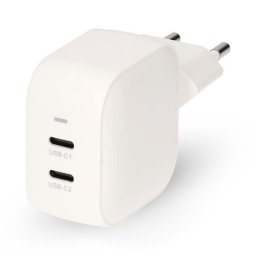 Cargador de pared Nedis WGCHA35WWT GaN USB-C 35 W 2 puertos compacto blanco