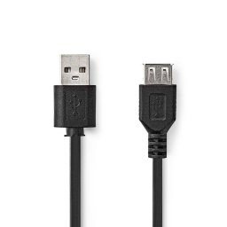 Cable USB NEDIS CCGL60010BK10 1 m USB 2.0 extensión macho a hembra negro