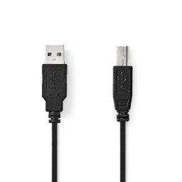 Cable USB Nedis CCGL60100BK50 5 m USB 2.0 Tipo A a Tipo B Negro