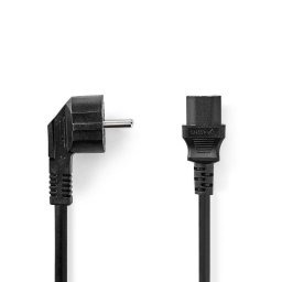 Cable de alimentación Nedis CEGL10000BK30 3 m Schuko en ángulo a IEC C13