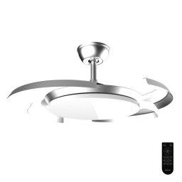 Ventilador de Techo con Luz Cecotec EnergySilence Aero 4500 Puzzle 30W 107cm 6 Velocidades Motor DC Aspas Retráctiles Mando Temporizador Función Invierno