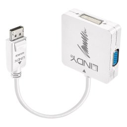 Adaptador de cable de vídeo Lindy DisplayPort a DVI-D + VGA + HDMI 4K