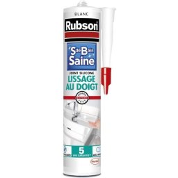 Rubson Sellador De Silicona Sanitario Antimohos 280 Ml Blanco Para Juntas En Baño, Ducha, Lavabo Y Cerámica
