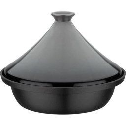 Gsw Tajine De Hierro Fundido 30 Cm Con Tapa Cerámica Gris, Compatible Con Inducción, Apta Para Horno Hasta 240°c, 2 L, Apta Lavavajillas