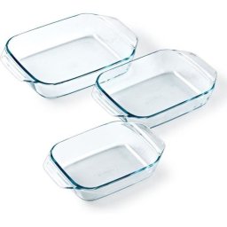 Pyrex Irresistible Set 3 Fuentes De Horno Rectangulares De Vidrio Borosilicato Transparente, 20/25/28 Cm, Aptas Horno Microondas Y Lavavajillas, Sin Bpa Y Resistentes A Choque Térmico 240°c