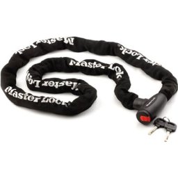 Master Lock Candado De Cadena Para Motocicleta 8292eurdps, 2 M X 10 Mm, Acero Cementado, Cilindro De Disco Con Llave Y 4 Llaves, Funda De Nylon