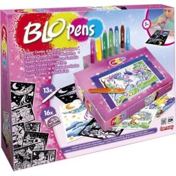 Lansay Blopens Super Centro De Actividades De Hadas, Set Creativo Con 13 Blopens, 16 Plantillas Reutilizables Y 16 Hojas De Dibujo, Efecto Aerógrafo Soplando, A Partir De 5 Años