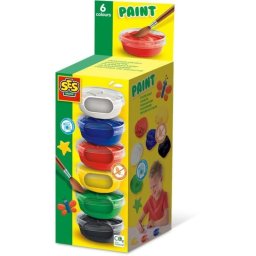 Juego De Témperas Gouache Ses Creative, 6 Colores Lavables 6x45 Ml, Colores Opacos Brillantes, Botes De Plástico Con Tapa Transparente, Recomendado A Partir De 3 Años