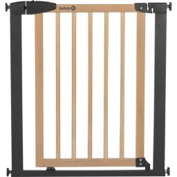 Safety 1st Simply Close Barrera De Seguridad Para Bebé Madera Y Metal A Presión, 73-80 Cm (máx. 94 Cm), Apertura De Una Mano, Cierre Automático Y Doble Bloqueo