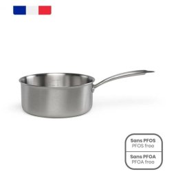 Livoo Mep161 Cazoleta 20 Cm De Acero Inoxidable Triply, 3 Capas 18/10 + Aluminio + 403, Asas Remachadas Resistentes Al Calor, Marcas Interiores Y Compatible Con Inducción