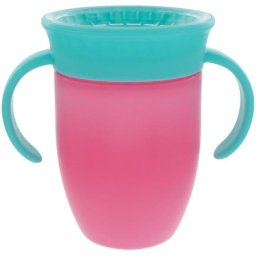 Nuby Vaso De Entrenamiento 360° Antifugas Sin Derrames Pack De 2, 210 Ml, Con Asas Ergonómicas, Apto Desde 6 Meses, Multicolor