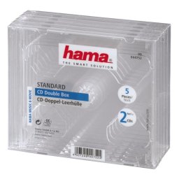 Caja de almacenamiento para CD Hama Double Jewel Case Pack 5 Transparente