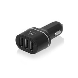 Cargador de coche Ewent EW1202 3 puertos USB 24W Smart IC Negro