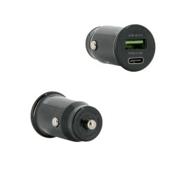 Cargador de Coche Mobilis Universal 24V Negro con 1 USB-A y 1 USB-C