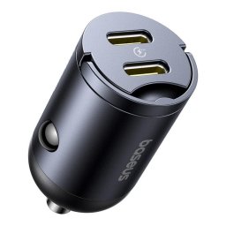 Cargador de Coche Baseus Tiny Star Mini 2 Puertos USB-C 30W Power Delivery Quick Charge Negro