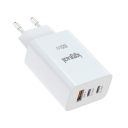 Cargador IGGUAL Triple USB-A + 2x USB-C GaN 65W