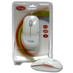 Ratón 3free 3F-MCM101/WP USB Óptico 800 DPI Blanco Rosa Mini Tamaño