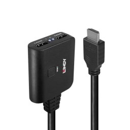 Divisor HDMI 4K60 Lindy 2 Puertos Negro ABS