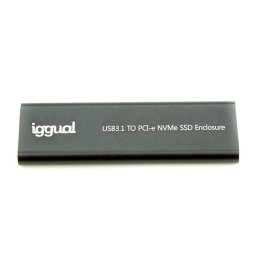 Caja PC IGGUAL Igg317020 M.2 Aluminio Negro Ultra delgada USB-C 3.1