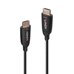 Cable HDMI 2.1 Lindy 20 m Híbrido Fibra Óptica 48 Gbit/s Negro