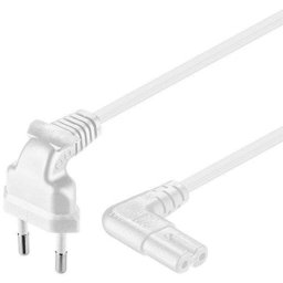 Goobay Cable de Alimentación CEE7 Acodado a C7 Macho/Macho 5m Blanco
