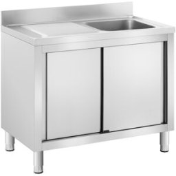 Fregadero de acero inoxidable - 1 cuba - Royal Catering - Acero inoxidable - 100 x 60 cm 10012143