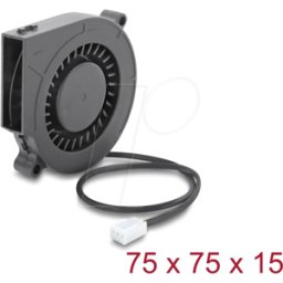 DELOCK 67493 - Ventilador radial / ventilador soplador 12 V CC 75 x 75 x 15 mm