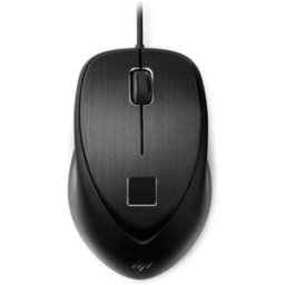 HP USB Wired Mouse with Fingerprint Reader Black Ratón USB con Lector de Huellas