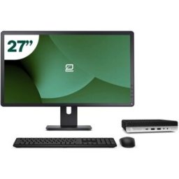 Pack HP 600 G5 Mini i7 9700T 8GB SSD 256GB + LCD 27" + Tecl y Ratón Inalámbrico + WiFi