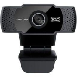 Cámara Web 3GO (WC1080P21) Webcam USB FHD 1080P, Negro, A+