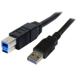 Cable USB 3.0 Tipo A-B 1,8M - USB carga y datos, Negro - 1º Calidad