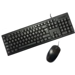 Kit Teclado + Ratón USB PCCASE Wired Negro, Nuevo