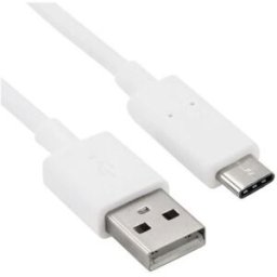 Cable USB Tipo C 1M - USB carga y datos, Blanco Samsung, Huawei - 1º Calidad