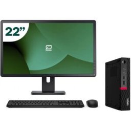 AIO Lenovo M720q Tiny i5 9500T 8GB SSD 256GB 22" + Tecl y Ratón Inalámbrico + WiFi