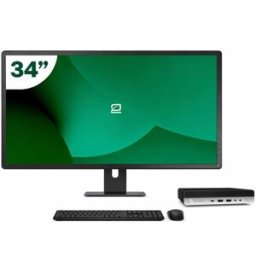 Pack HP 600 G5 Mini i7 9700T 8GB SSD 256GB + LCD 34" + Tecl y Ratón Inalámbrico + WiFi