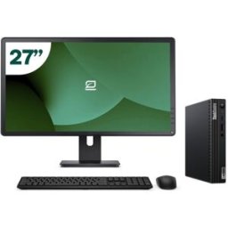 Pack Lenovo M80q Tiny i5 10500T 8GB SSD 256GB + LCD 27" + Tecl y Ratón Inalámbrico + WiFi