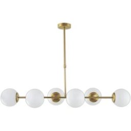 Lampara horizontal con 6 bolas blancas Anabel Negro
